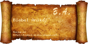 Biebel Anikó névjegykártya